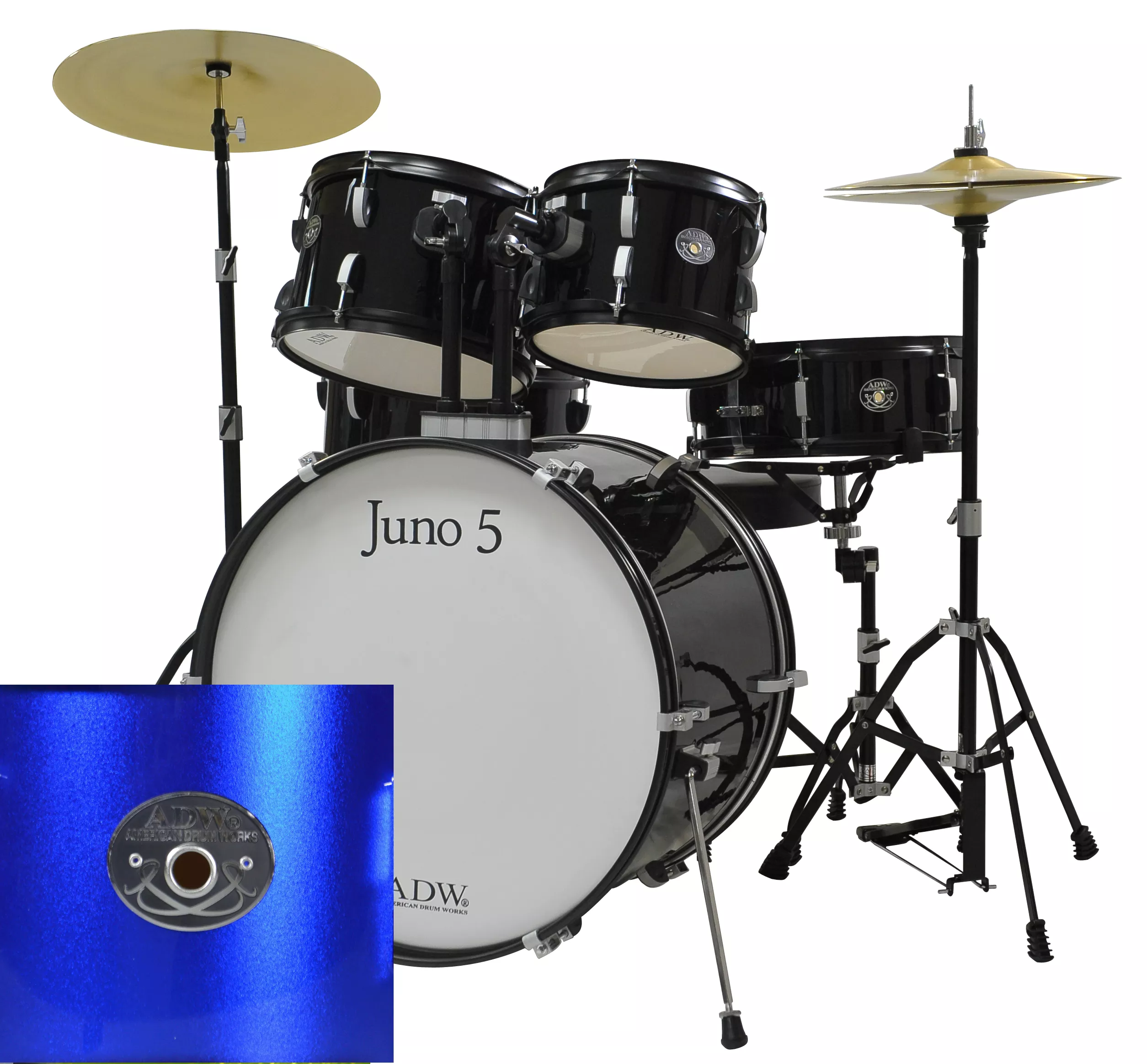 ADW JUNO 5 COMPLETE 5-PIECE DRUM SET (BLUE) - JUNO 5-BL