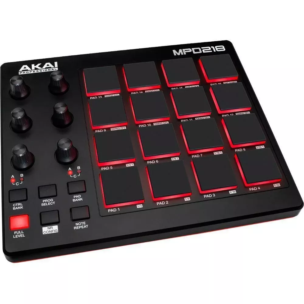 Akai Professional MPD218 MIDI Pad Controller with Download Software Package