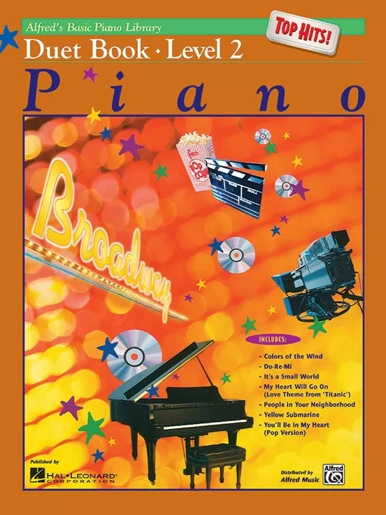 Alfred 17166 Alfred's Basic Piano Library Level 2: Top Hits! Duet Book