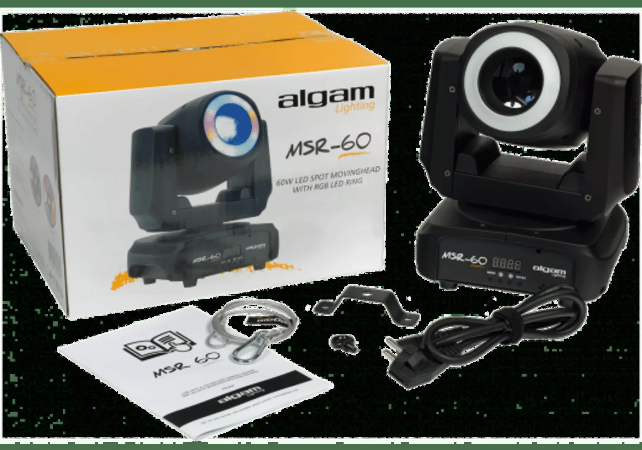 Algam Lighting MSR60 Spot Moving Head – 60W LED, RGB Ring, DMX Control (LAL MSR60)