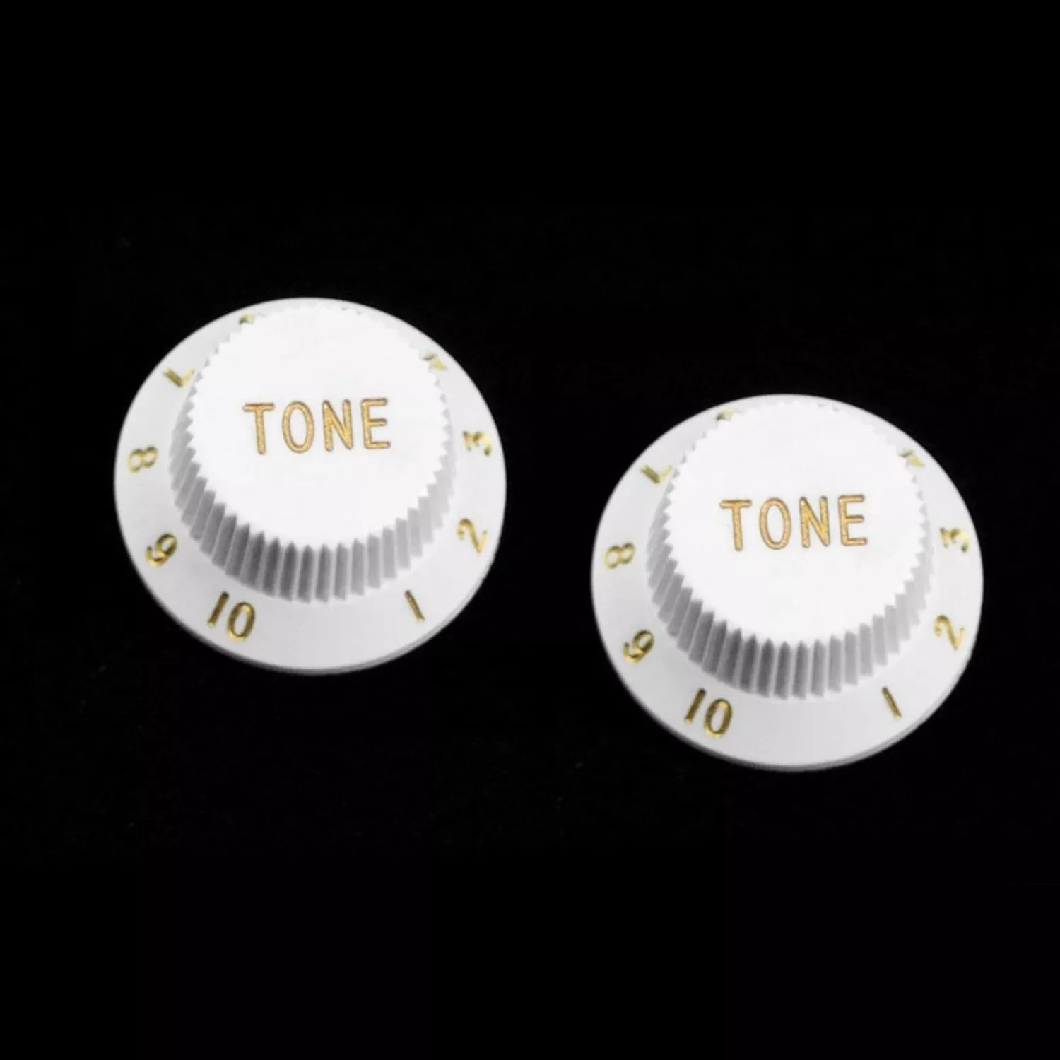 AllParts Tone Knobs for Fender Stratocaster (2 Pack, White)