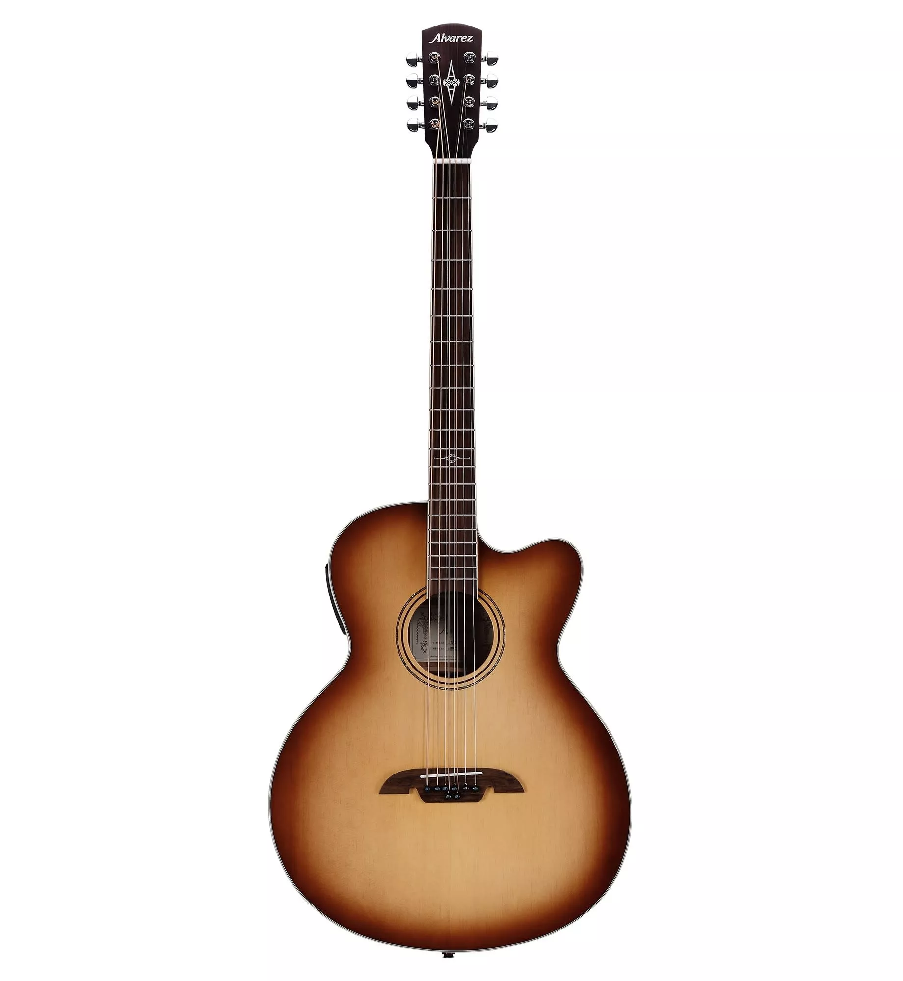 Alvarez ABT60CE-8SHB Artist Baritone 8-String Acoustic Electric Guitar, Shadowburst