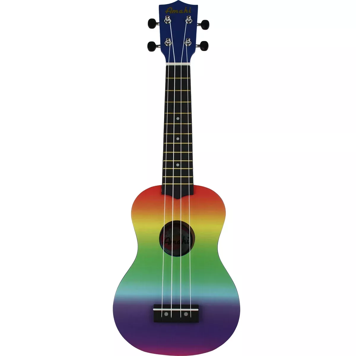 Amahi DDUK1 Soprano Ukulele w/ Bag, Gradient Rainbow
