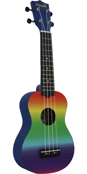 Amahi DDUK1 Ukulele with Gradient Rainbow design
