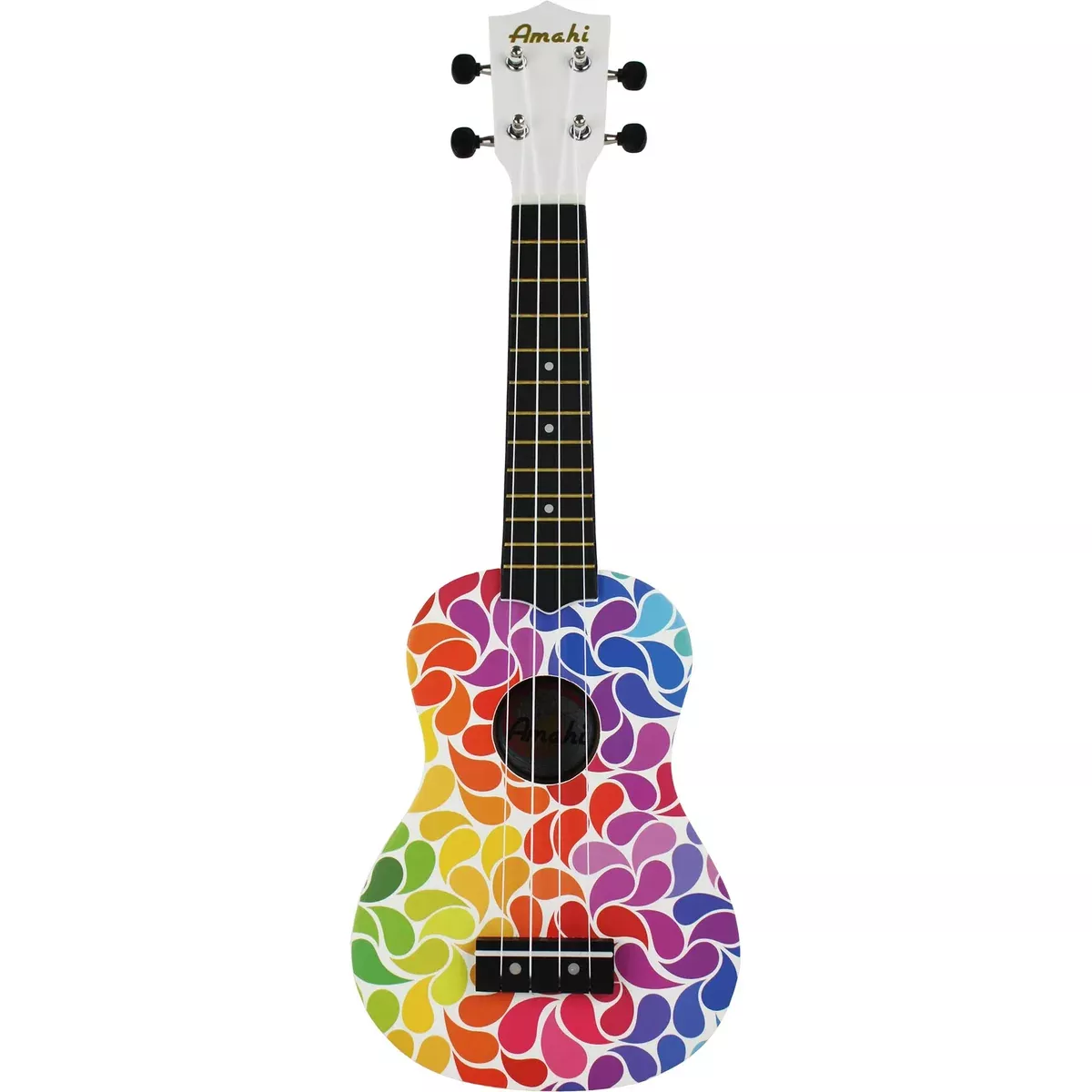 Amahi DDUK3 Tropical Series Soprano Ukulele, Rainbow Flower