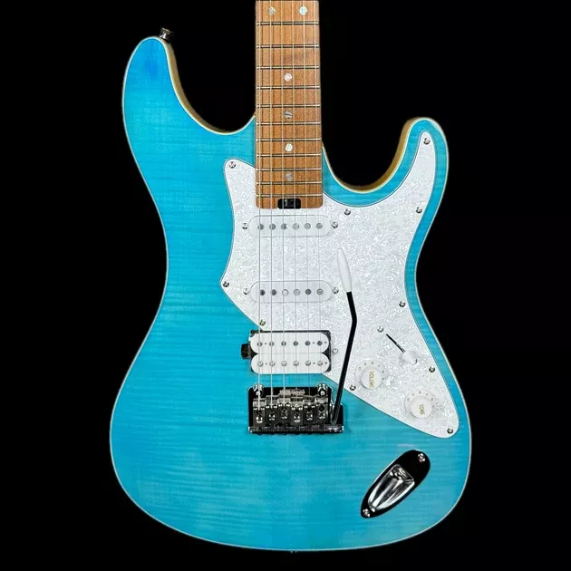 Aria 714 Mk2 Fullerton Electric Guitar in Ocean Turquoise Blue