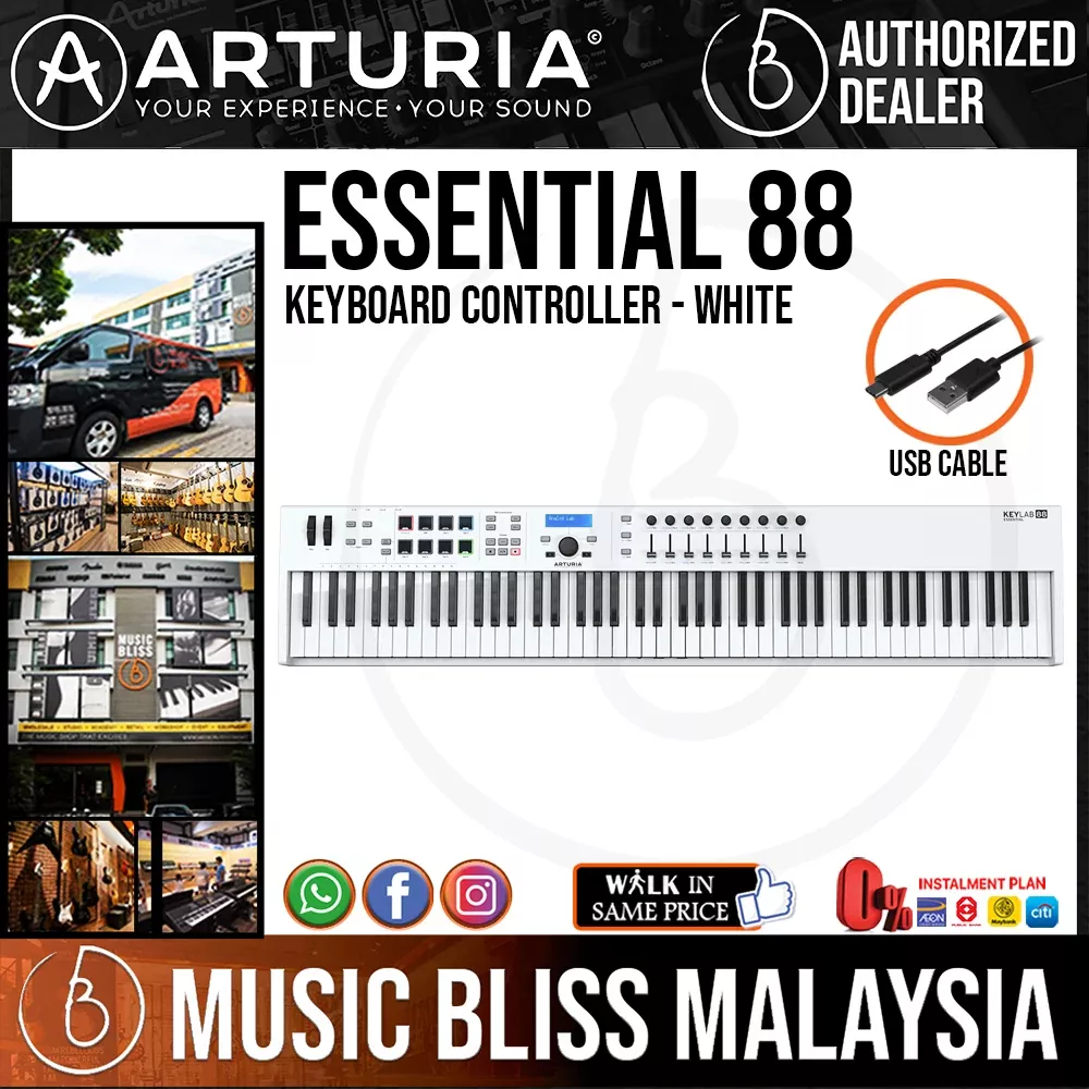Arturia KeyLab Essential 88 88-key Keyboard Controller – White