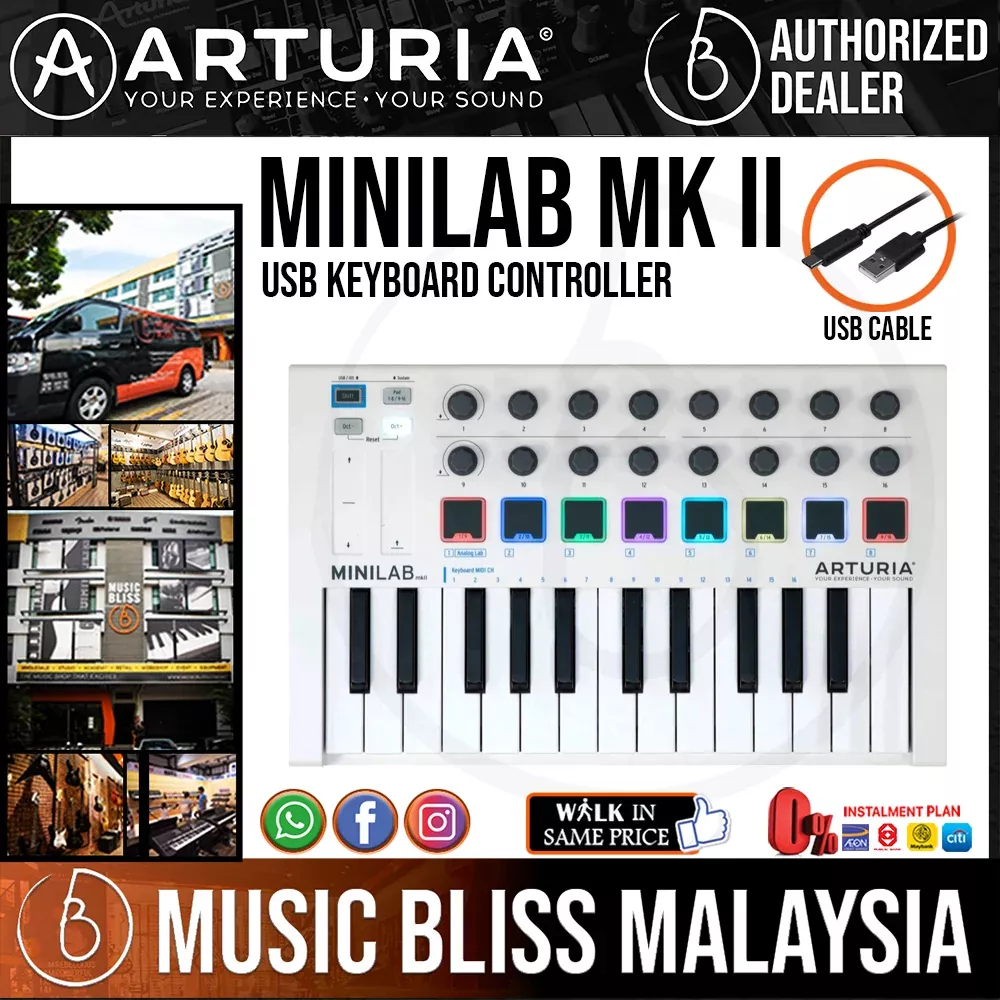 Arturia MiniLab MkII 25 Slim-key Controller – White