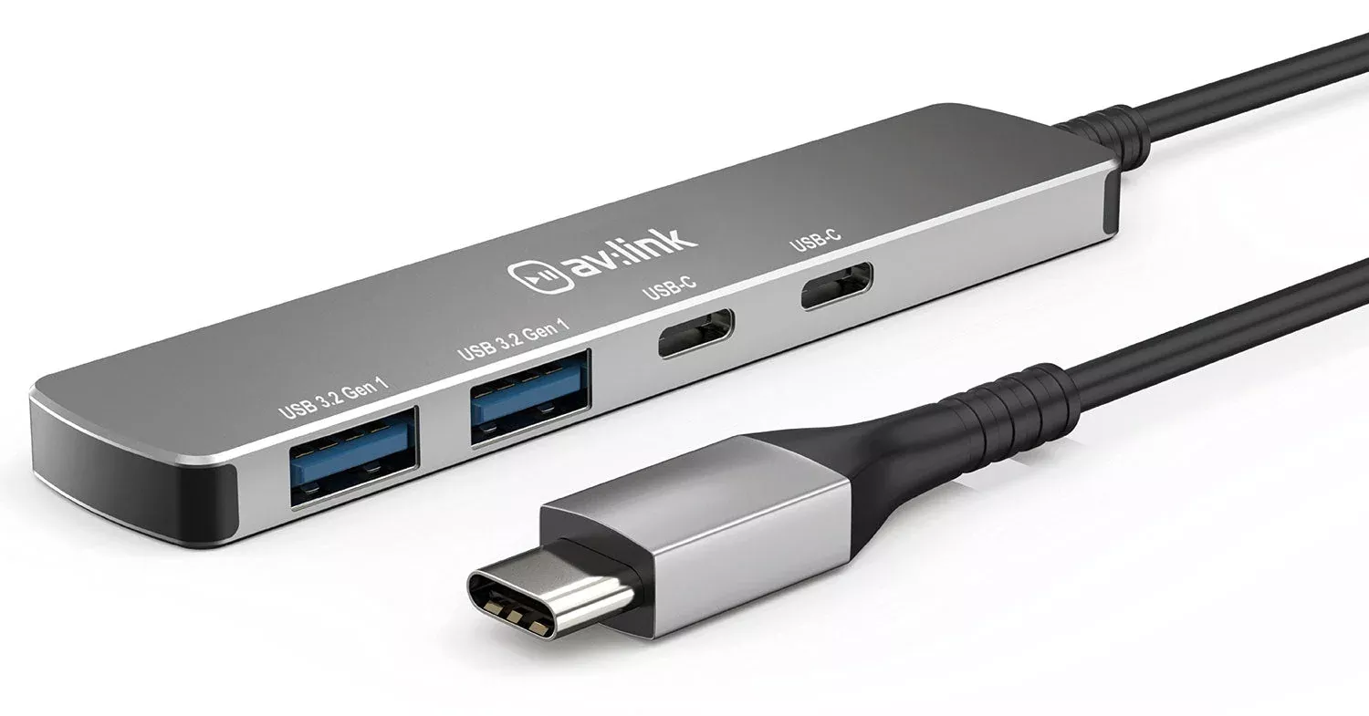 AV:Link 4 Port Ultra-Slim USB3.2 Type-C Hub – Expand Your Connectivity
