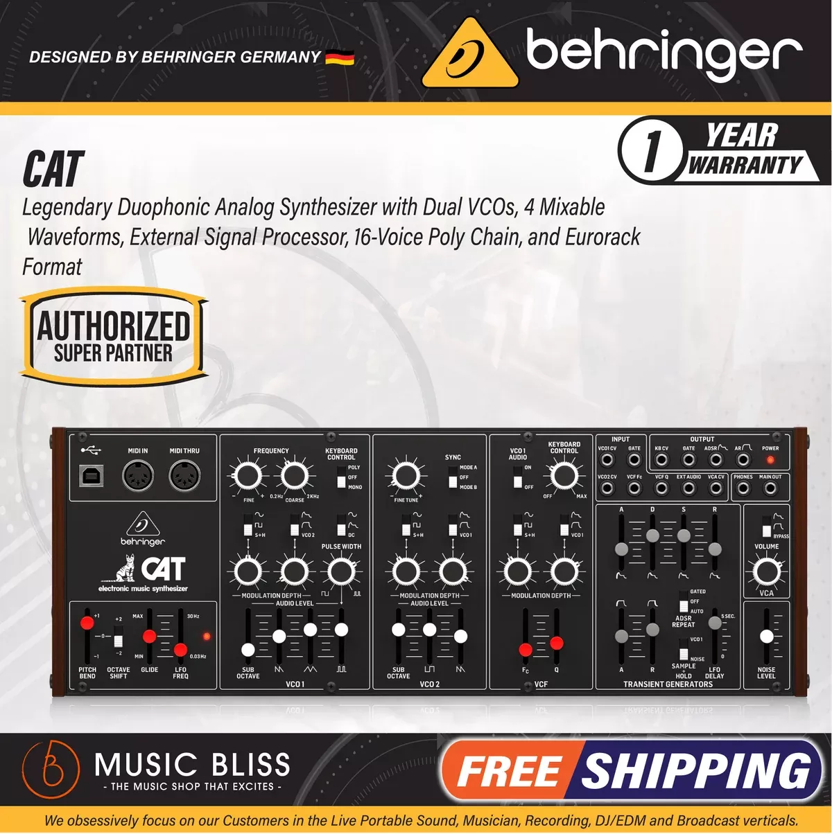 Behringer CAT Desktop Duophonic Analog Synthesizer Module
