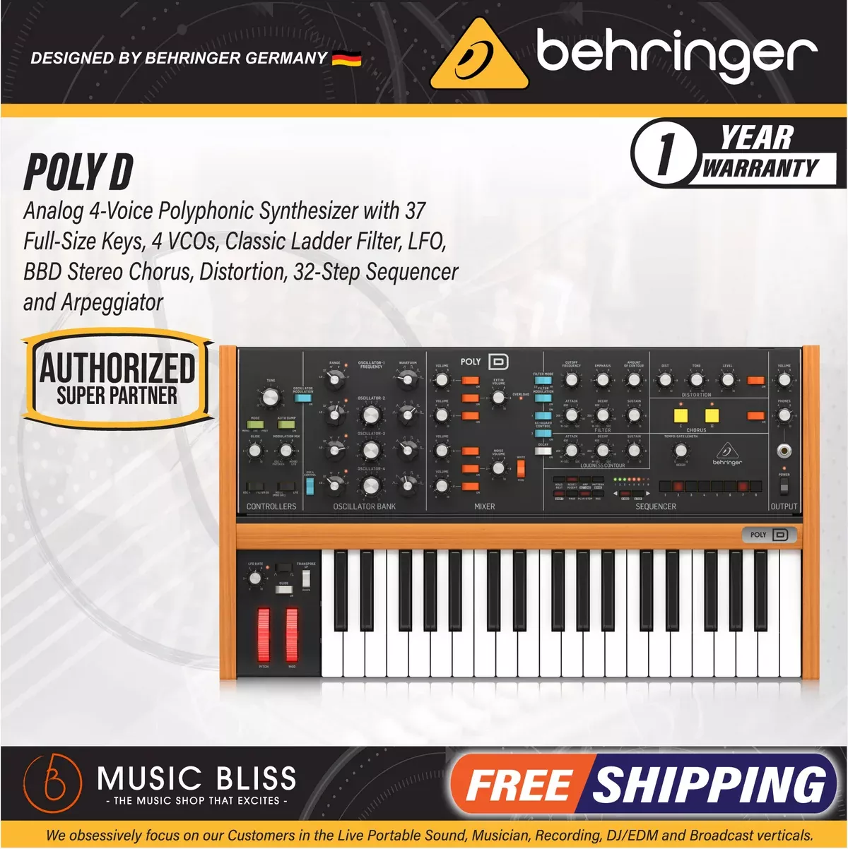 Behringer Poly D Polyphonic Analog Synthesizer