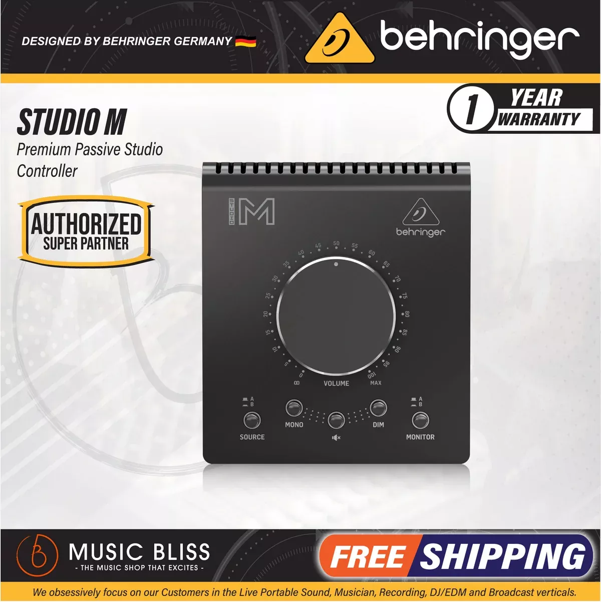 Behringer Studio M Premium Passive Stereo Monitor and Volume Controller