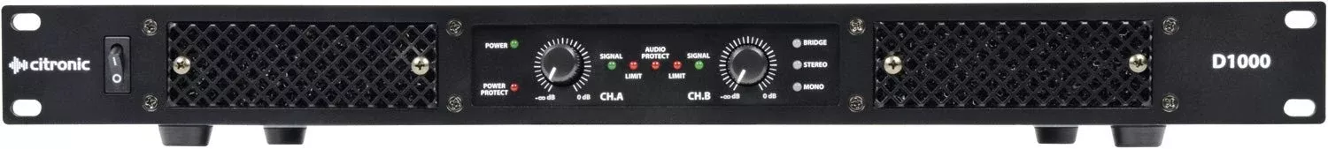 Citronic D1000 Class-D Power Amp – 2×500W, 1U (172.110UK)
