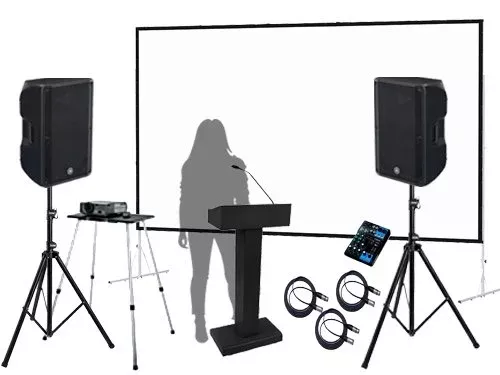 Corporate Large Podium Speaking with Projector