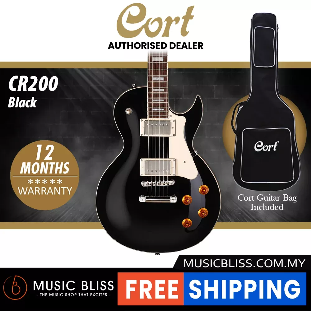 Cort CR200 Electric Guitar with Bag – Black