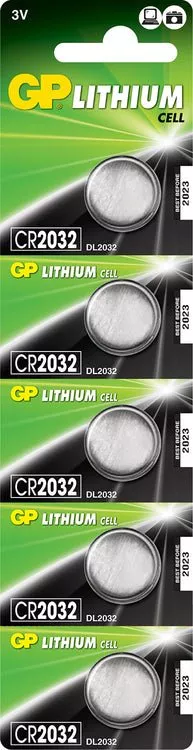 CR2032 3V 210mAh 3.2 x 20mmØ 5 Pack