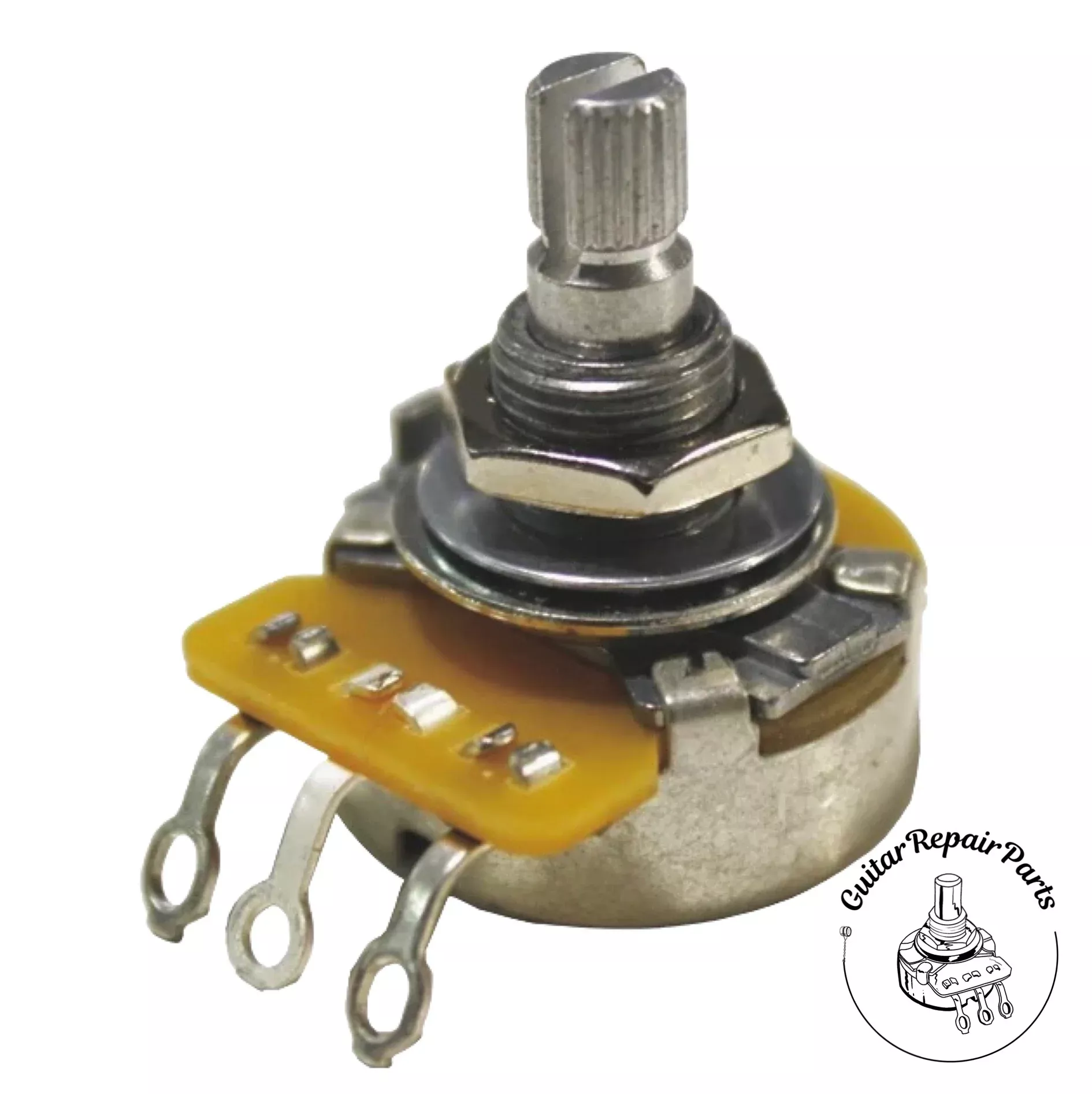 CTS 1 MEG Potentiometer, Audio Taper, 3/8″ Bushing, Split-Shaft