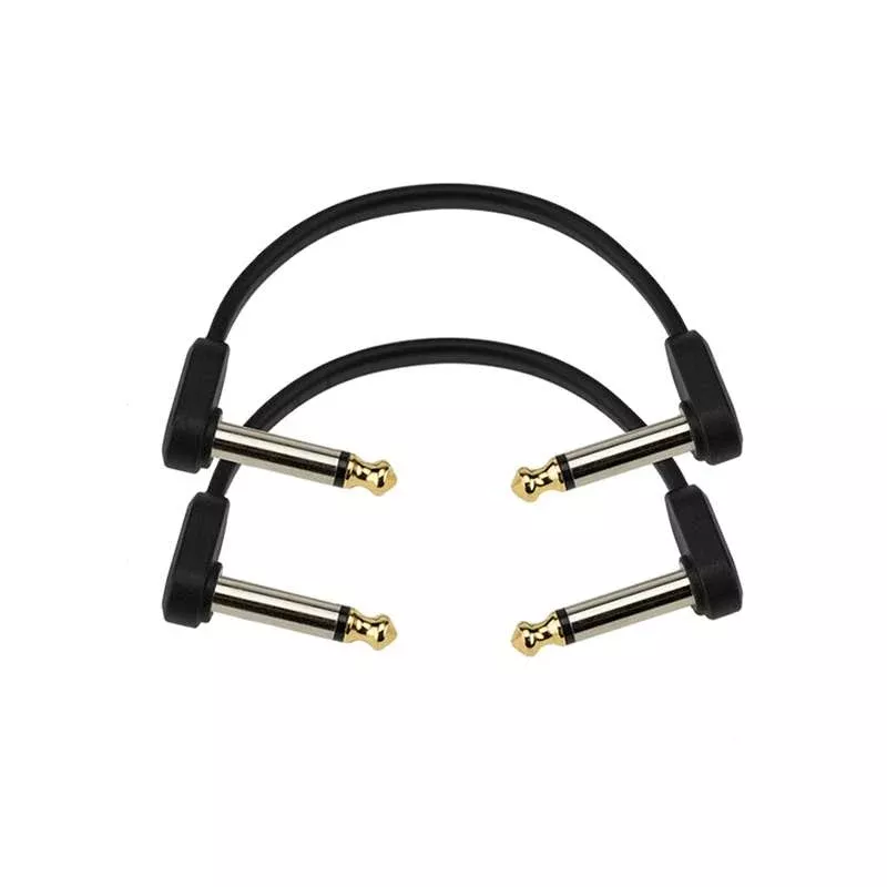 D’Addario 2″ Right Angle Flat Patch Cables – 2 Pack