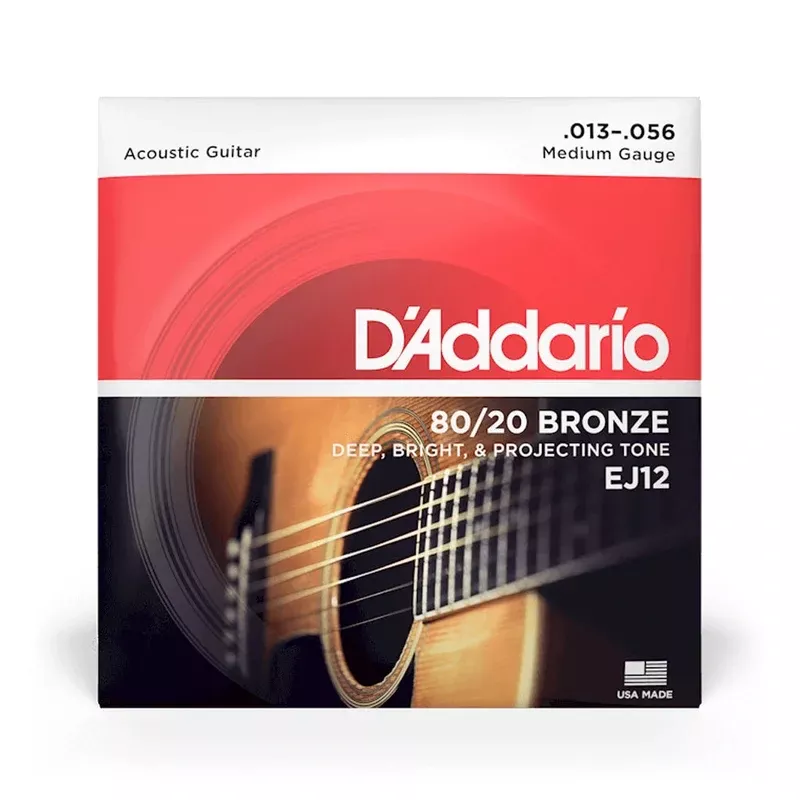 D’Addario EJ12 80/20 Bronze Acoustic Guitar Strings, Medium 13-56