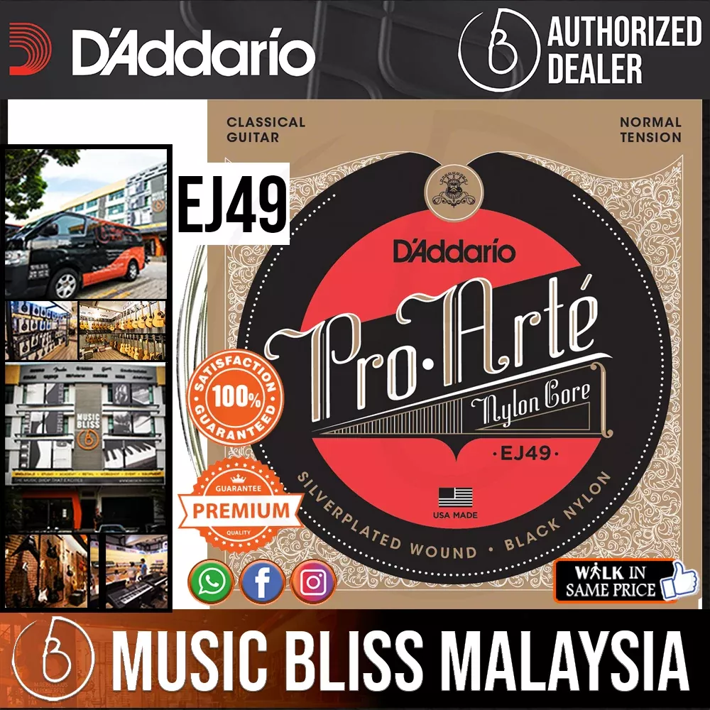 D’Addario EJ49 Pro-Arté Black Nylon Classical Strings, Normal Tension