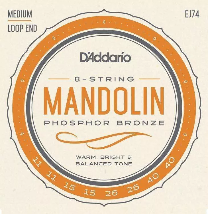 D’Addario EJ74 Phosphor Bronze Mandolin Strings, Medium, 11-40