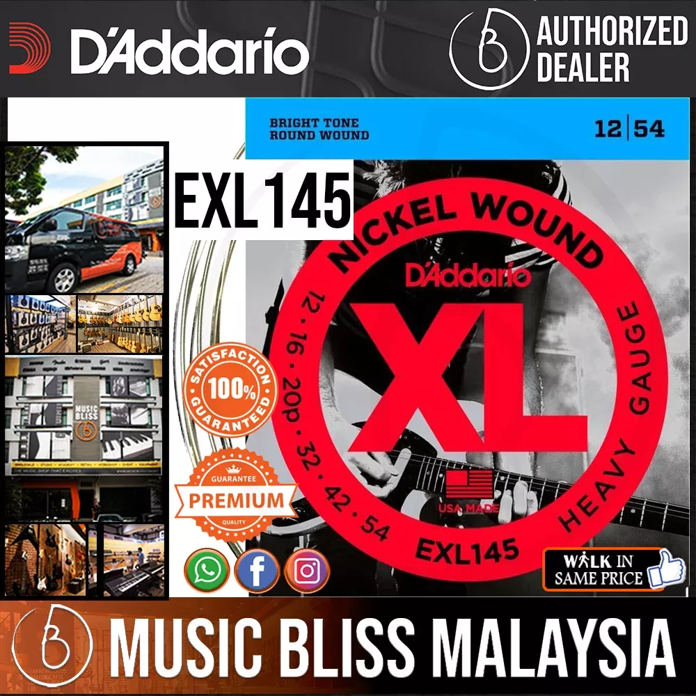 D’Addario EXL145 Nickel Wound Electric Strings -.012-.054 Heavy