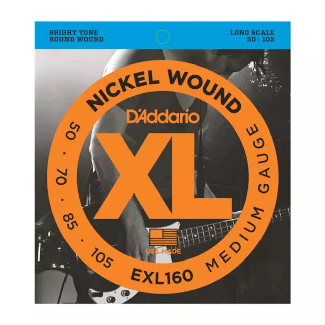 D’Addario EXL160 Nickel Wound Bass Strings, Medium 50-105, Long Scale