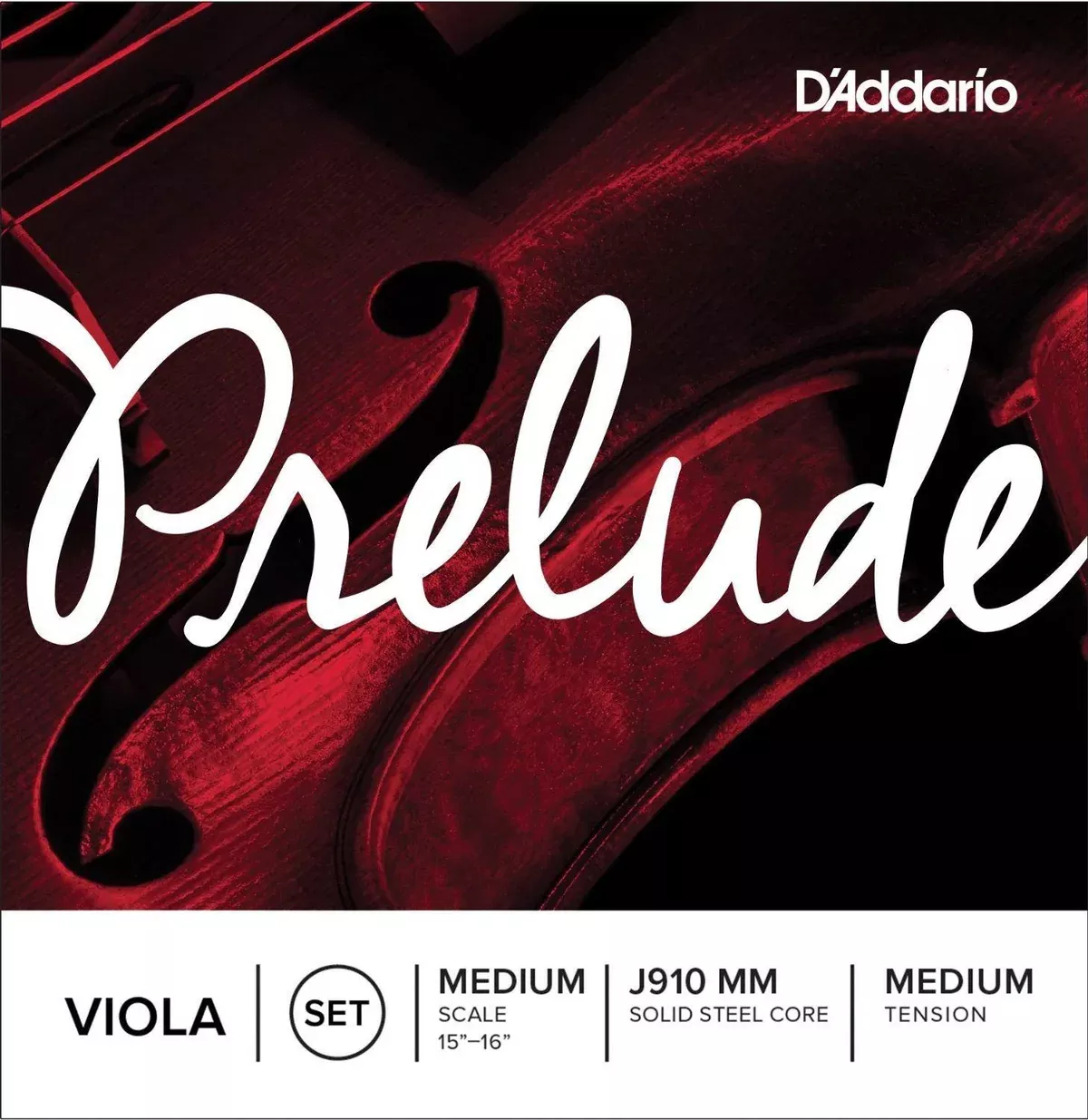 D’Addario J910MM Prelude Viola String Set, Medium Scale, Medium Tension