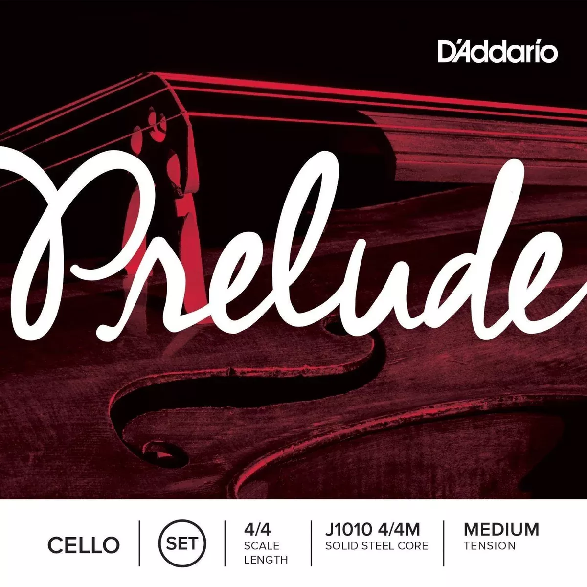 D’Addario Prelude Cello String Set, 4/4 Scale, Medium Tension
