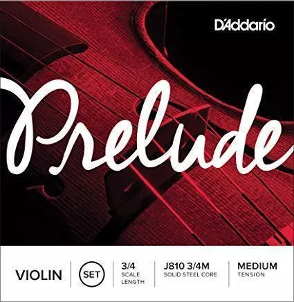 D’Addario Prelude J810 3/4M Violin String Set, 3/4 Medium Tension