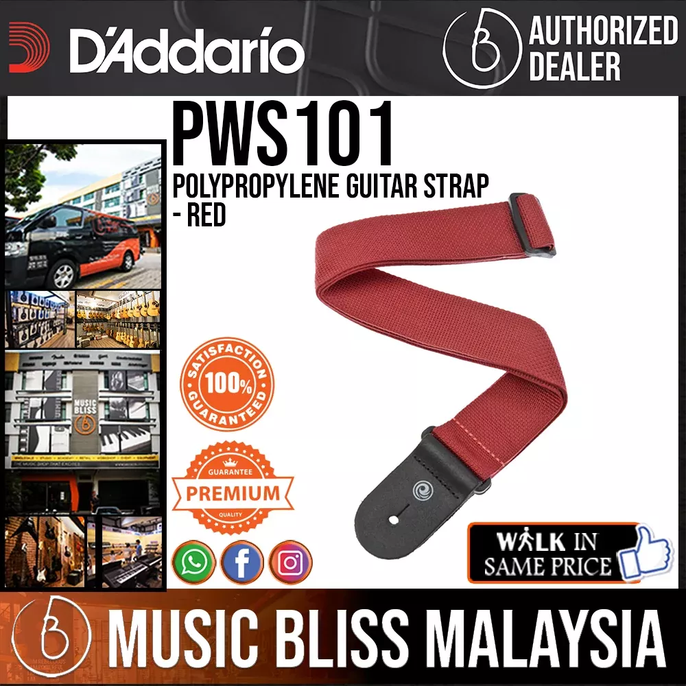 D’Addario PWS101 Polypropylene Guitar Strap – Red