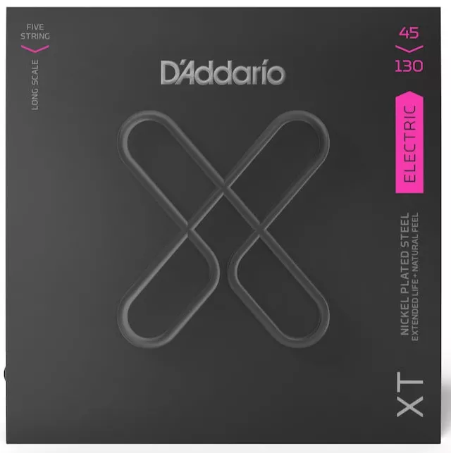 D'ADDARIO XT BASS NICKEL PLATED, REGULAR LIGHT, 5-STRING LONG SCALE, 45-130