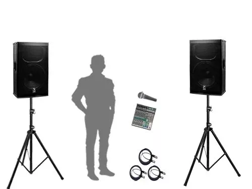 D.J. Large P.A. Package with Microphone, No Sub