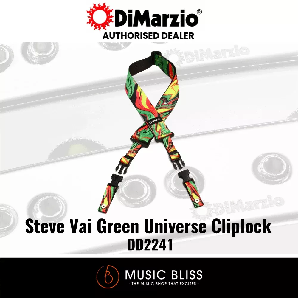 DiMarzio DD2241 Steve Vai Green Universe Cliplock Guitar Strap