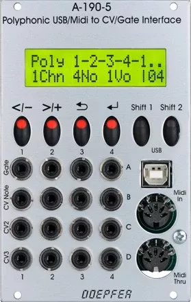 DOEPFER A-190-5 POLYPHONIC USB-MIDI TO CV-GATE INTERFACE