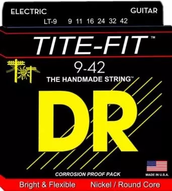 DR LT-9 Tite-Fit Compression Wound Lite Electric Guitar Strings, 9-42 Gauge