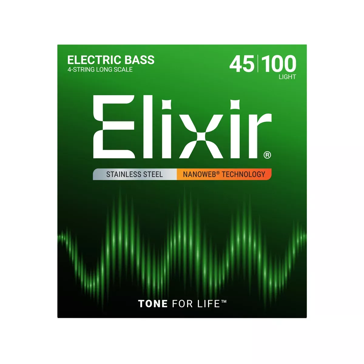 Elixir 14652 Nanoweb Stainless Steel Electric Bass Strings 45-100