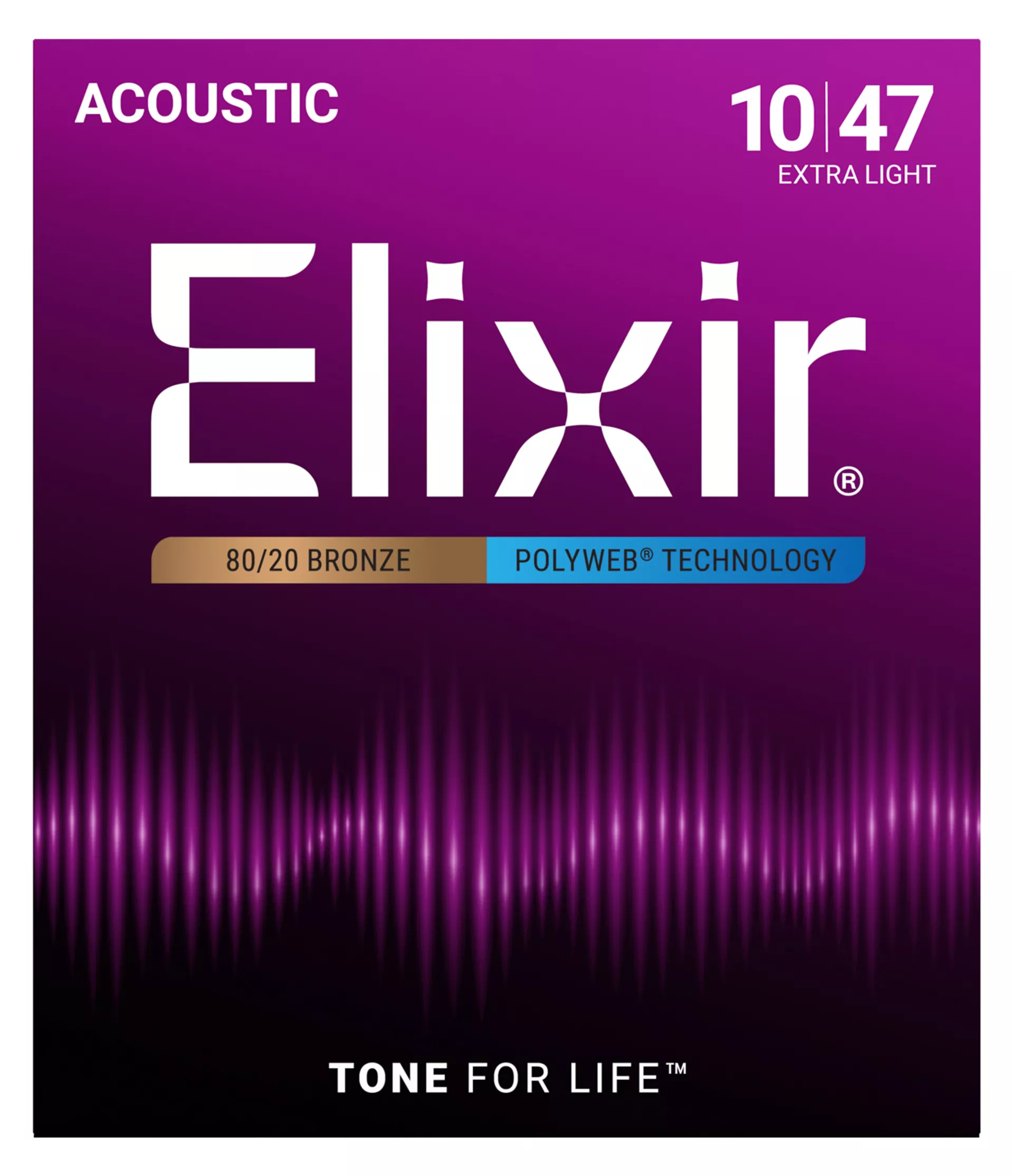 ELIXIR STRINGS 11000 POLYWEB 80/20 BRONZE ACOUSTIC GUITAR STRINGS - 11000