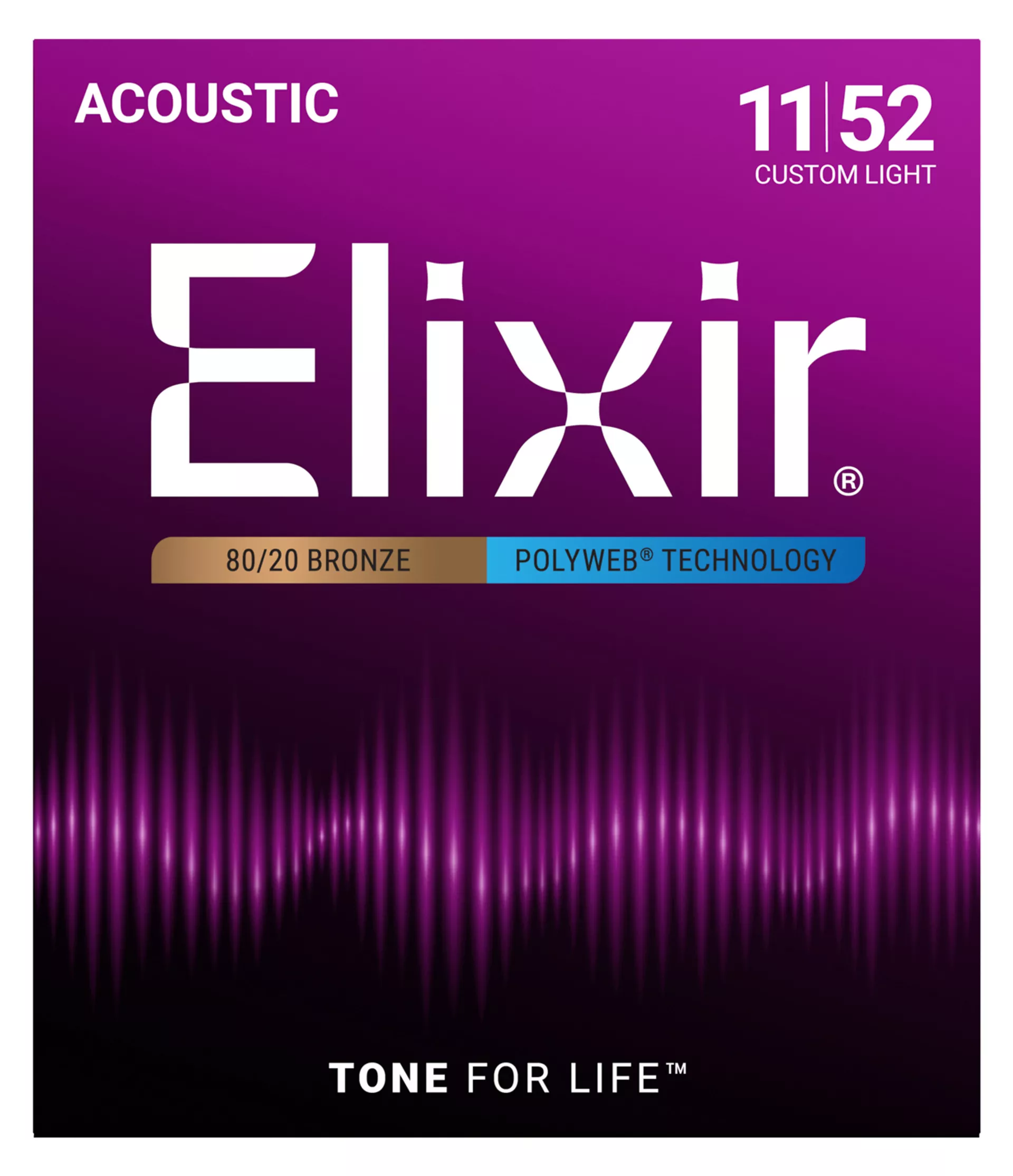ELIXIR STRINGS 11025 POLYWEB 80/20 BRONZE ACOUSTIC GUITAR STRINGS - 11025
