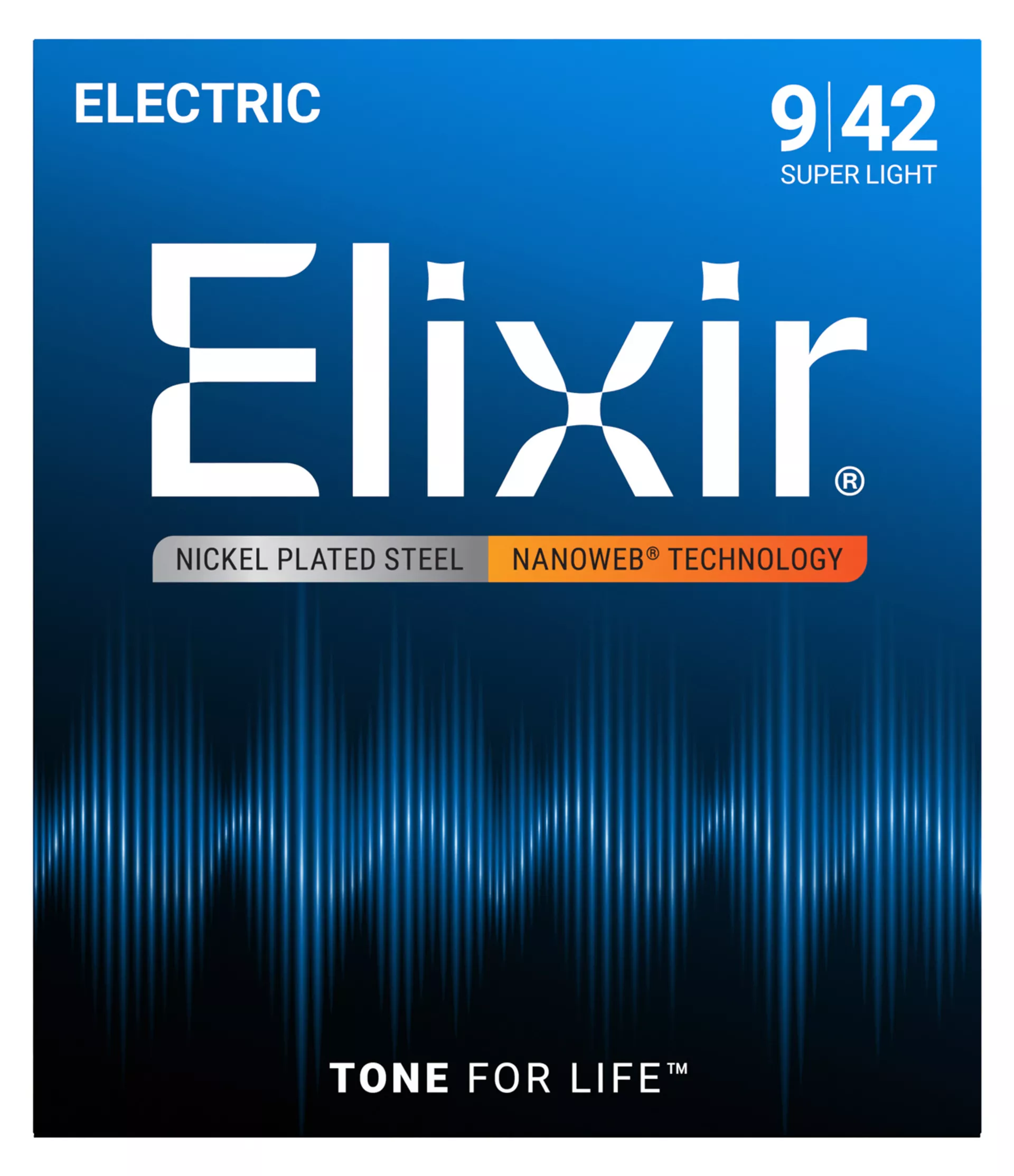 ELIXIR STRINGS 12002 NANOWEB ELECTRIC GUITAR STRINGS - .009 - .042 - 12002