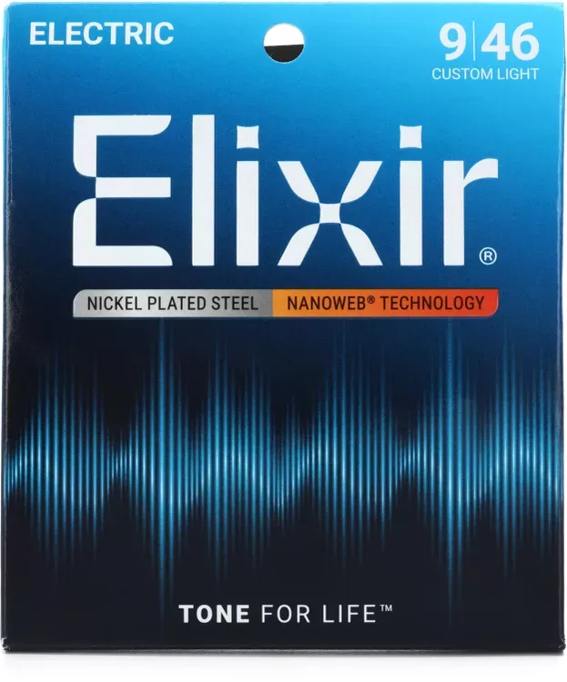 ELIXIR STRINGS 12027 NANOWEB ELECTRIC GUITAR STRINGS - .009 - .046 - 12027