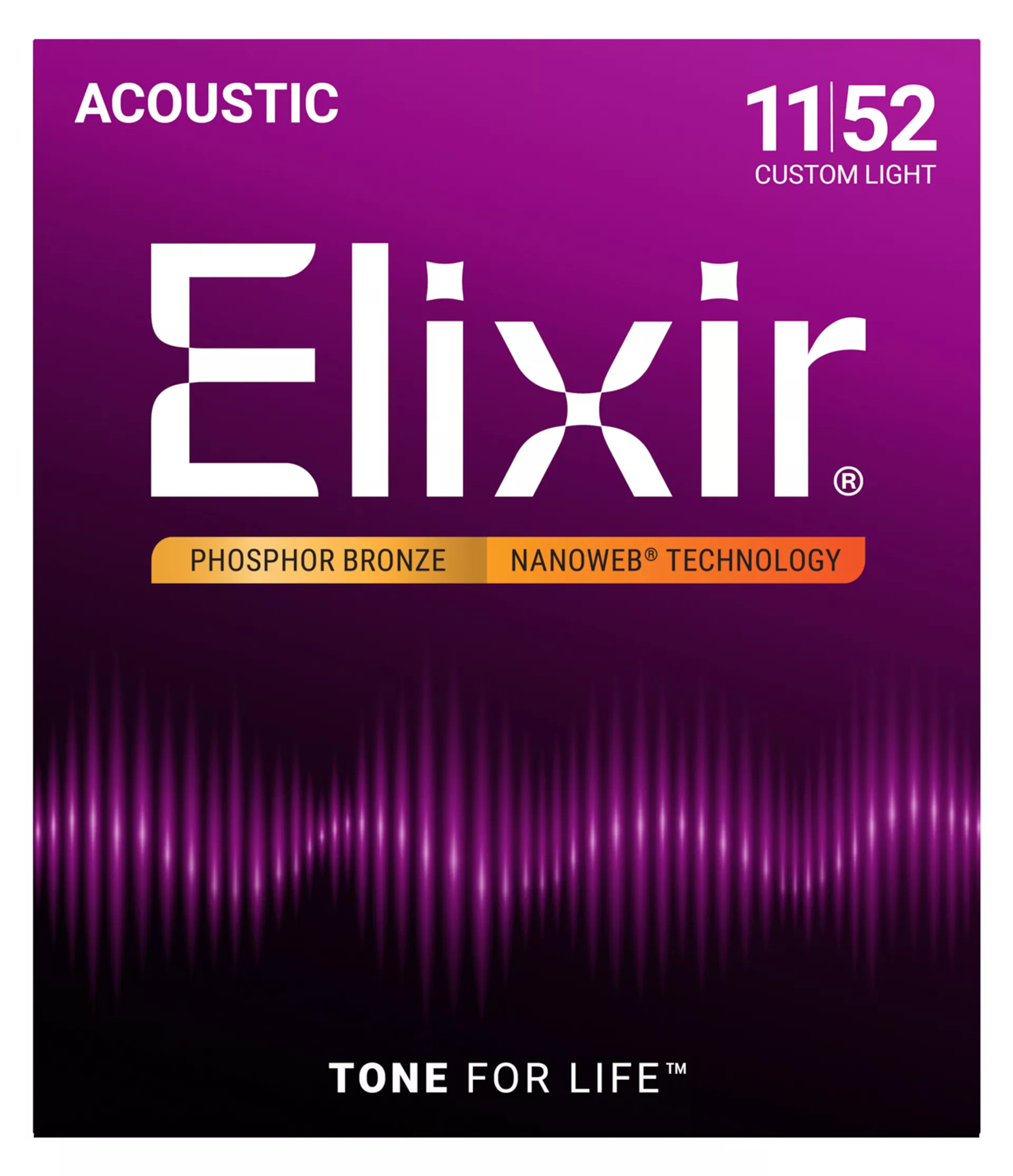 ELIXIR STRINGS 16027 NANOWEB PHOSPHOR BRONZE ACOUSTIC GUITAR STRINGS - 16027
