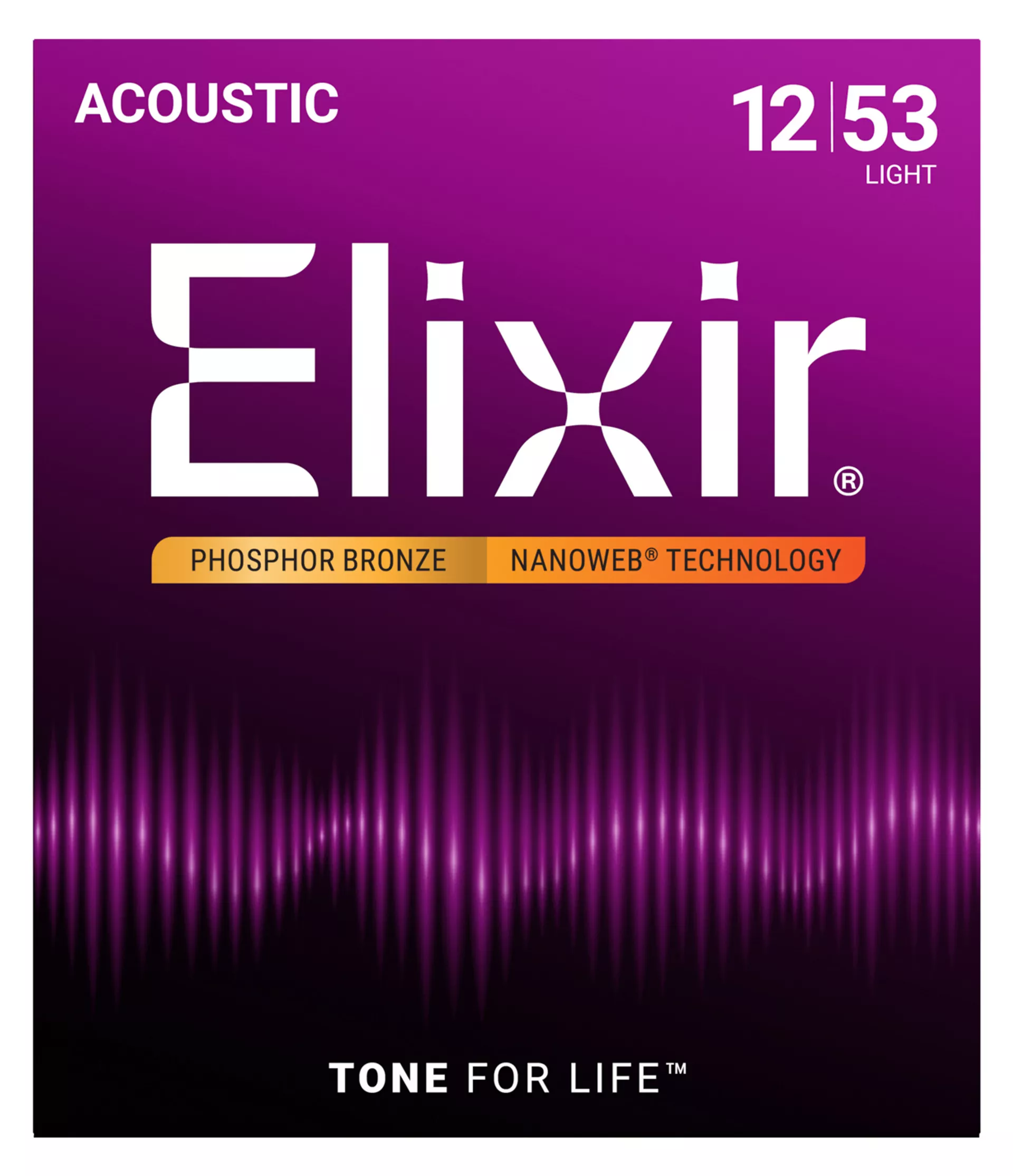 ELIXIR STRINGS 16052 NANOWEB PHOSPHOR BRONZE ACOUSTIC GUITAR STRINGS - 16052