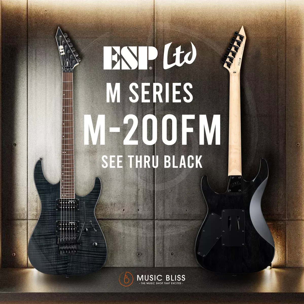 ESP LTD M-200FM Electric Guitar – See Thru Black