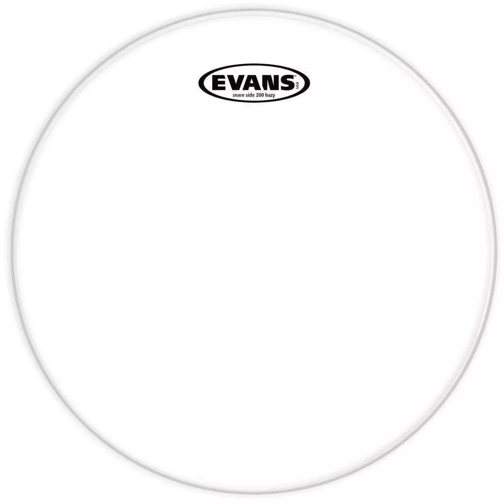 Evans Clear 200 Resonant Snare Side Drum Head, 13 Inch