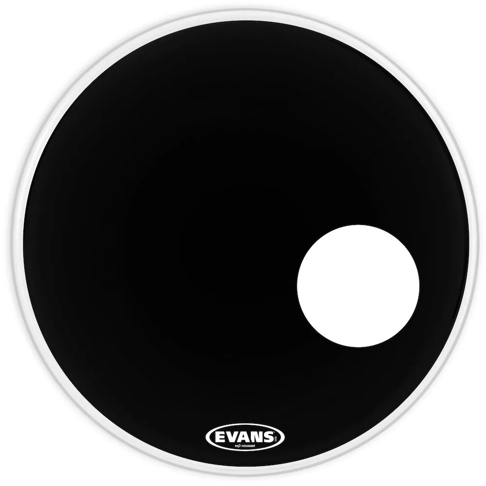 EVANS EQ3 RESONANT BLACK BASS DRUM HEAD, 18 INCH - BD18RB