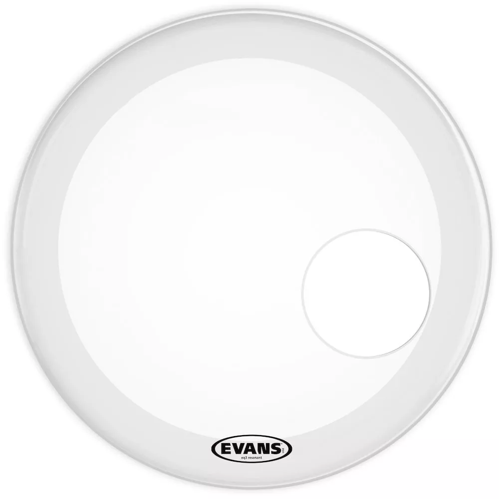 EVANS EQ3 RESONANT SMOOTH WHITE BASS DRUM HEAD, 22 INCH - BD22RSW