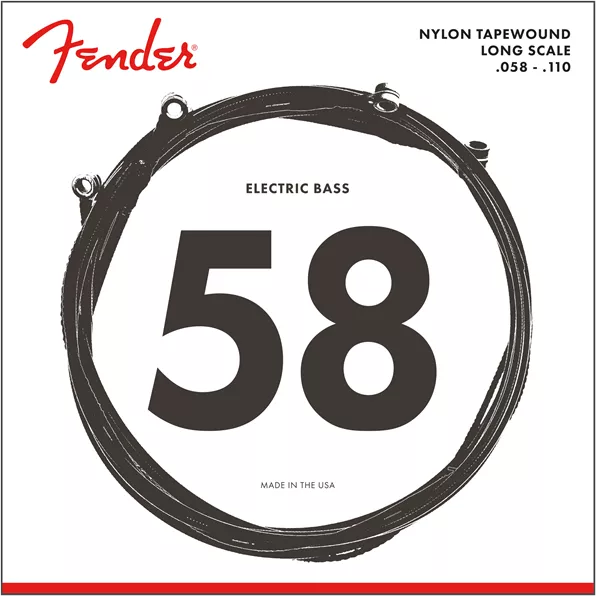 Fender 0739120406 9120 Bass Strings, Nylon Tapewound, .058-.110 Gauge, (4)