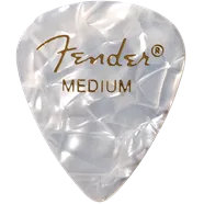 Fender 351 Shape Premium Picks, 12 Pack, White Moto, Medium 1980351805