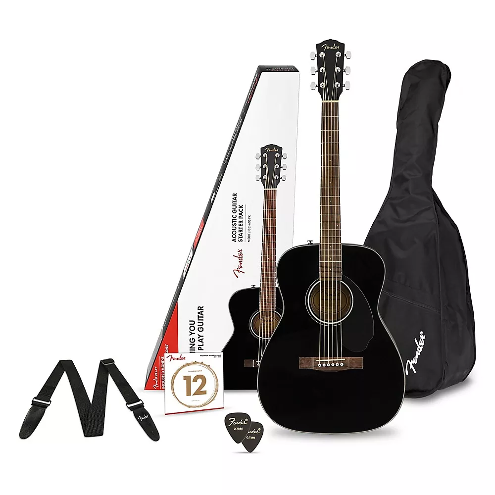 Fender CC-60S Concert Acoustic Guitar Pack – Black